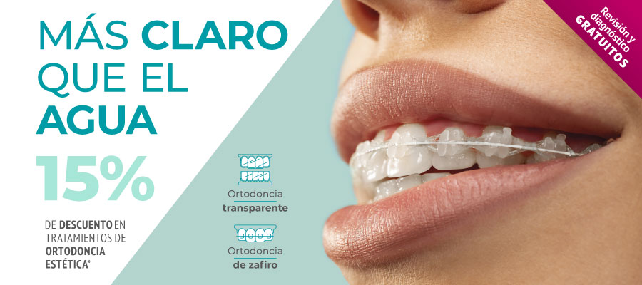 15% de descuento en ortodoncia estética (brackets de zafiro & ortodoncia invisible y removible)