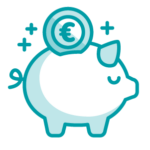 Icono de ahorro con hucha