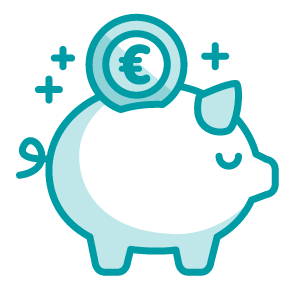 Icono de ahorro con hucha